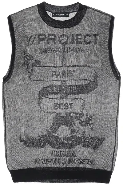 Y/project Y Project "paris Transparent Knit Mesh Vest Women In Nero