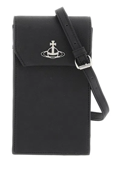 Vivienne Westwood Orb-plaque Phone Bag In Nero