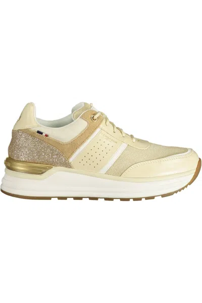 U.s. Polo Assn Beige Polyester Trainer In White