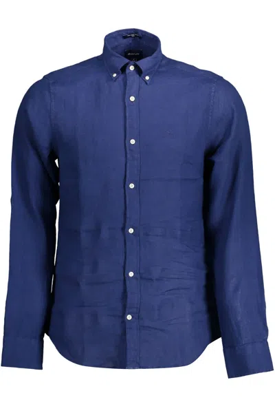 Gant Linen Men's Shirt In Blue