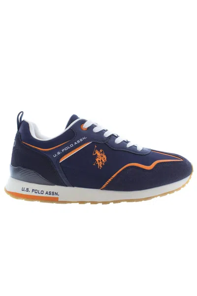 U.s. Polo Assn Blue Polyester Trainer In Black