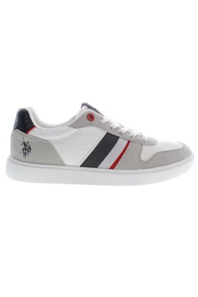 U.s. Polo Assn Grey Polyester Trainer In White