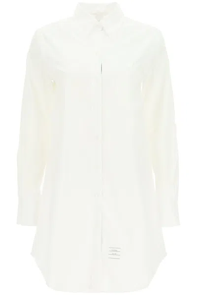 Thom Browne Long Cut Classic Shirt In Bianco