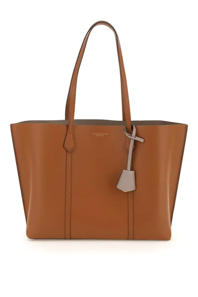 Tory Burch Perry Shopping Bag In Marrone