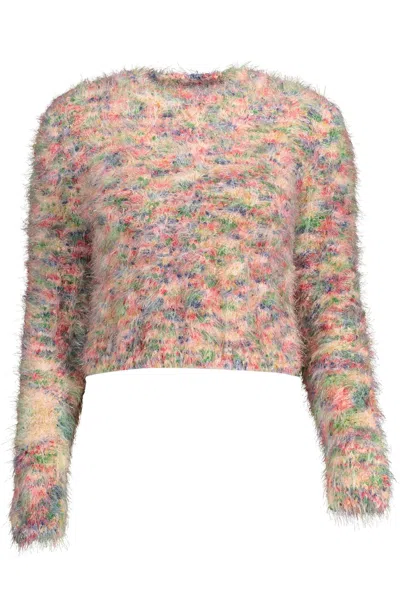 Desigual Pink Cotton Sweater In Multi