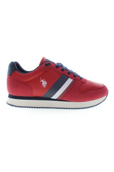 U.s. Polo Assn Pink Polyester Sneaker In Red