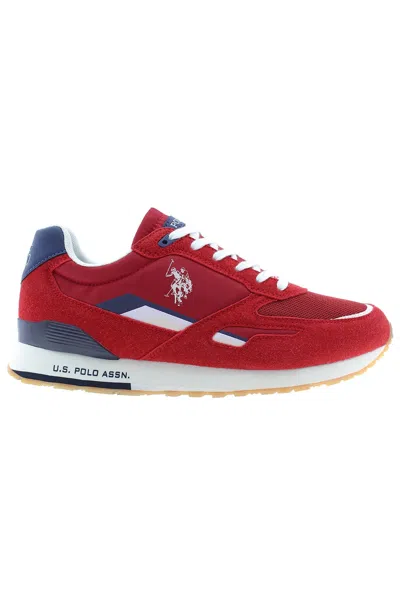 U.s. Polo Assn Pink Polyester Trainer In Red