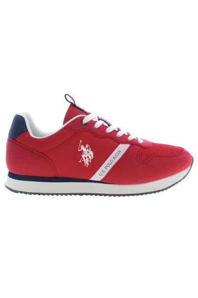 U.s. Polo Assn Pink Polyester Trainer In White