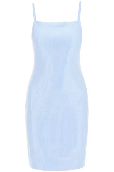 Rotate Birger Christensen Sequined Slip Dress With In Celeste
