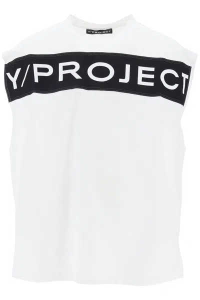 Y/project Sleeveless T-shirt With Women In Bianco
