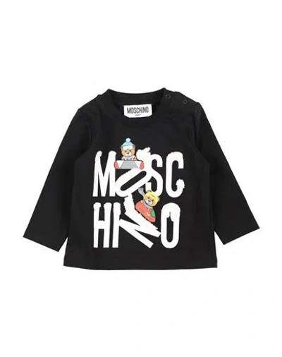 Moschino Baby Newborn Sweatshirt Black Size 3 Cotton, Elastane, Wool, Acrylic, Polyamide