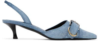 Givenchy Voyou Denim Buckle Slingback Pumps In Blue