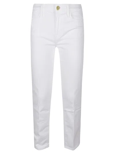 Frame High Straight Jeans In Blanc