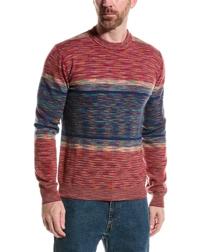 M Missoni Man Sweater Garnet Size Xl Wool In Red