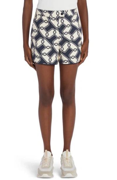Moncler Chainlink Printed Shorts In Blue