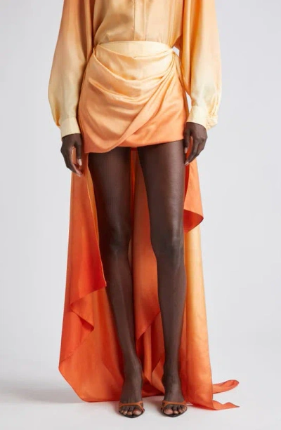 Zimmermann Tranquility Asymmetric Silk Mini Skirt In Orange