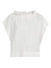 Barneys New York Women's Cotton Organza Ruffled Blouse In White