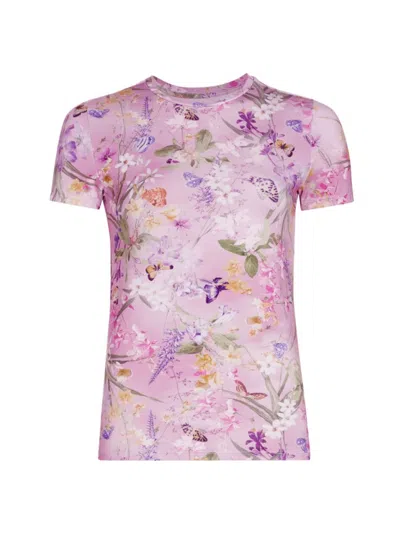 L Agence Women's Ressi Floral Crewneck Top In Lilac Butterfly