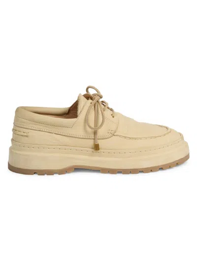 Jacquemus Les Bateau Pavane Leather Loafers In Beige
