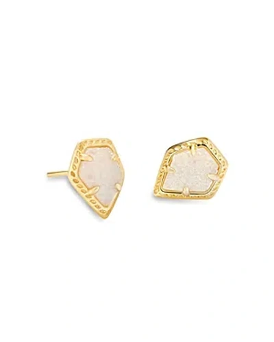 Kendra Scott Tessa Framed Stud Earrings In Gold Iridescent Drusy