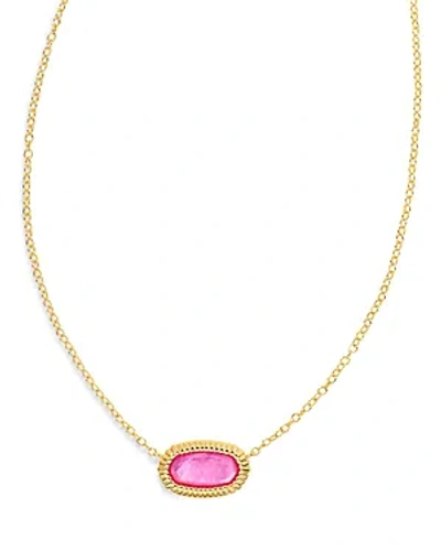 Kendra Scott Elisa Ridge Frame Pendant Necklace In Gold Azalea Illusion