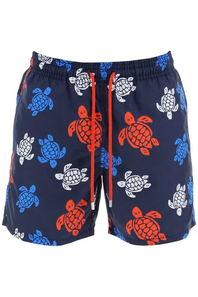 Vilebrequin Turtle-print Swim Shorts In Light Blue