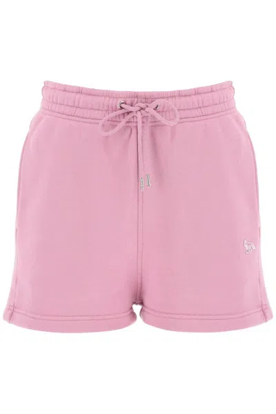 Maison Kitsuné Maison Kitsune "baby Fox Sports Shorts With Patch Design In Pink
