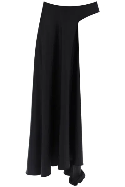 Christopher Esber Asymmetric Wool Talus Skirt In Black