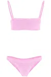 Hunza G Gigi Seersucker Bikini Set In 粉色的