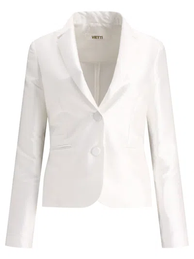 Fit F.it Satin Single-breasted Blazer In White