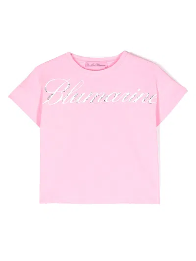Miss Blumarine T-shirt Con Logo In Pink