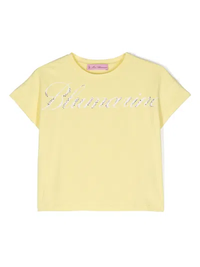 Miss Blumarine T-shirt Con Logo In Yellow