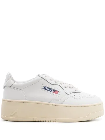 Autry Medalist Platform Low Trainers In White