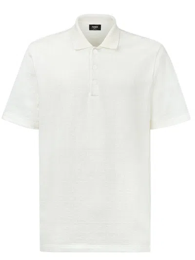 Fendi Short-sleeved Polo Shirt In White