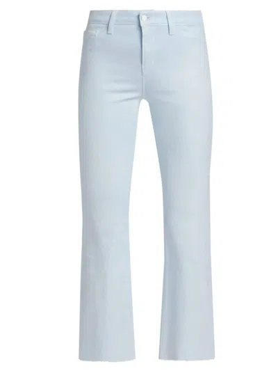 L Agence L'agence Kendra Mid Rise Crop Flare Jeans In Ice Water In Ice Water White Con Coat