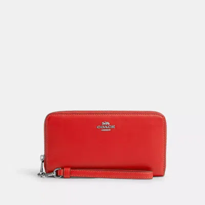 Coach Outlet Long Zip Around Wallet In Red