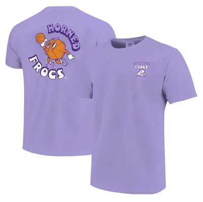 Image One Kids' Youth Purple Tcu Horned Frogs Comfort Colours Basketball T-shirt