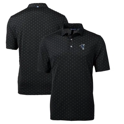 Cutter & Buck Black Indianapolis Colts Throwback Logo Virtue Eco Pique Tile Recycled Big & Tall Polo