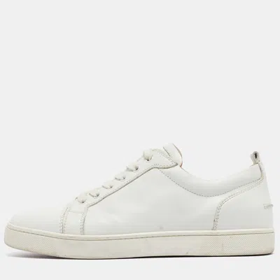 Pre-owned Christian Louboutin White Leather Louis Junior Trainers Size 43
