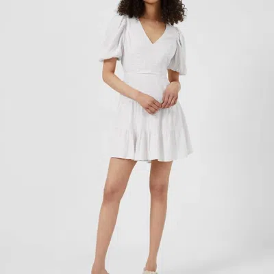 French Connection Birch Womens Open Back Mini Fit & Flare Dress In White