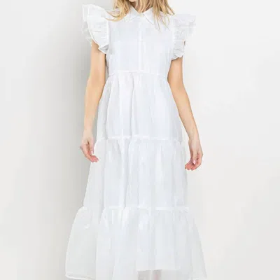 Tcec Cara Collared Midi Dress In White