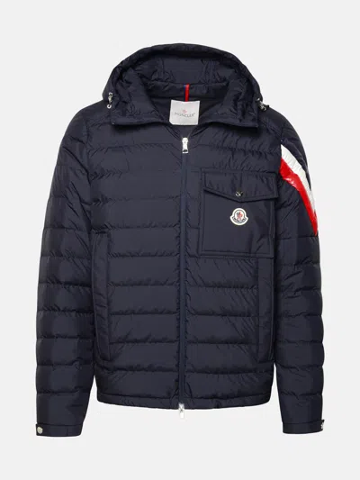 Moncler 'berard' Blue Polyester Down Jacket In Navy
