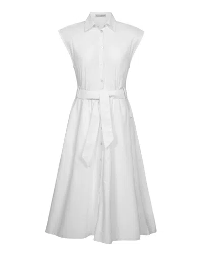 E.l.v Denim E. L.v. Denim Women's Parker Poplin Midi Dress In White