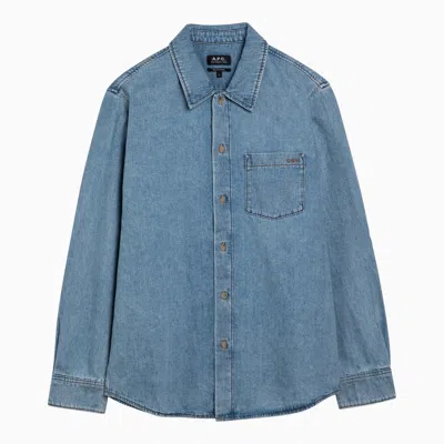 Apc A.p.c. Denim Shirt With Embroidery In Blue