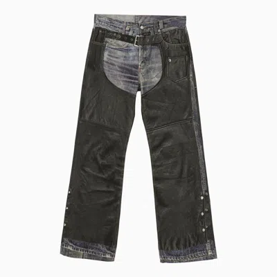 Acne Studios Wide Denim Jeans With Print In Black