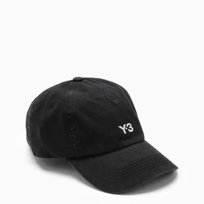 Y-3 Embroidered  Black Baseball Cap