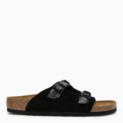 Birkenstock Zürich Tech Suede Slides In Black