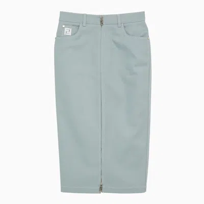 Fendi Light Skirt With Double Zip In Blue