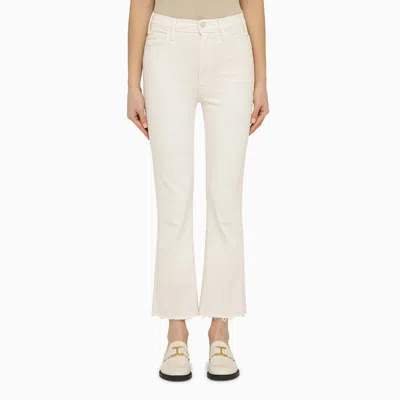 Mother The Hustler Ankle Fray Jeans In White
