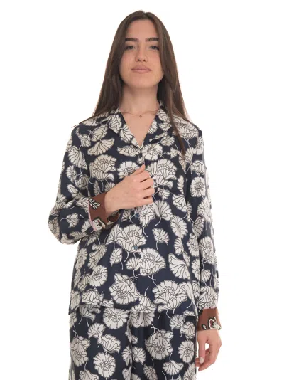 Weekend Max Mara Palla Shirt In Blue/white